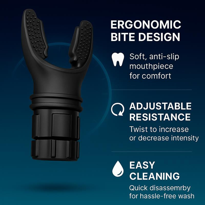 Lung Exerciser Expander Device Portable Lung Capacity Training with Adjustable Resistance for Fitness Enhancing Lung Function and Stamina Gains Black Workout Equipment Compact & Portable Design