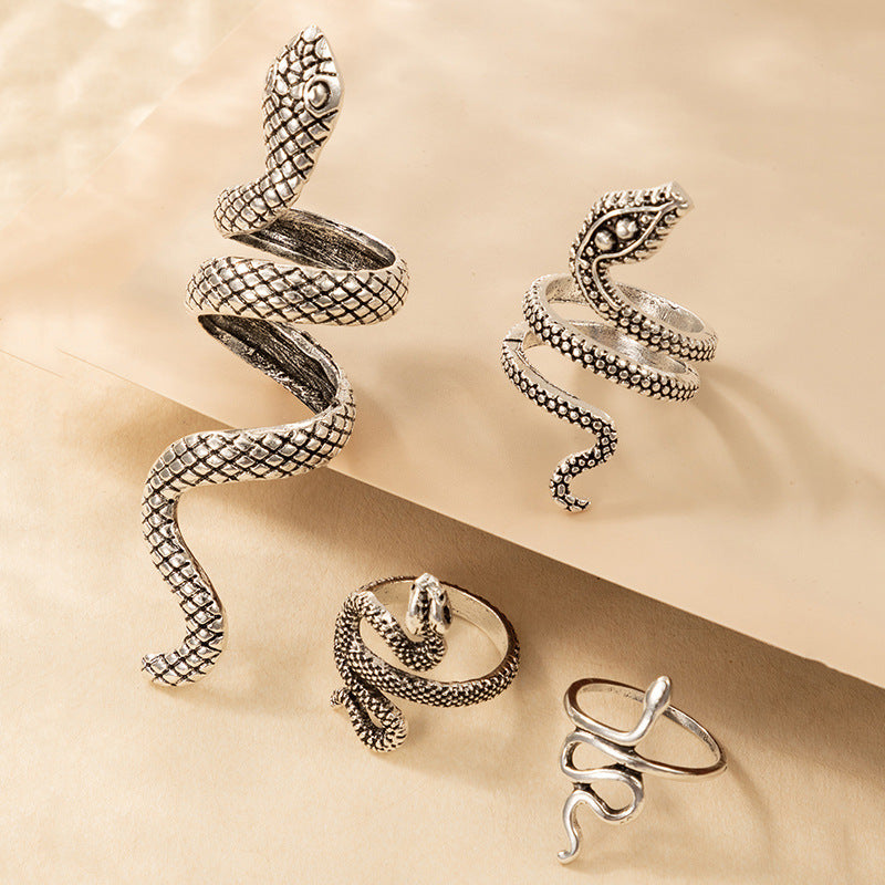 Long Cool Handsome Men's Snake Print Ring