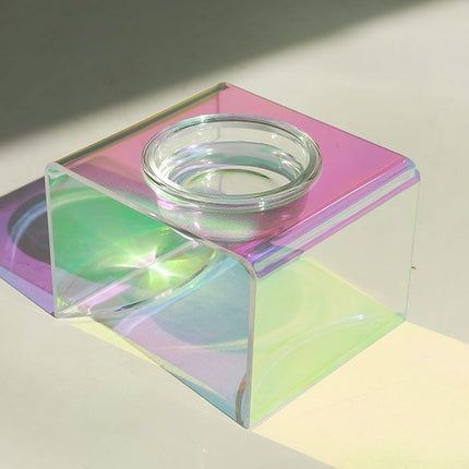 Acrylic Pet Dazzling Bowl Food Basin Small Dog