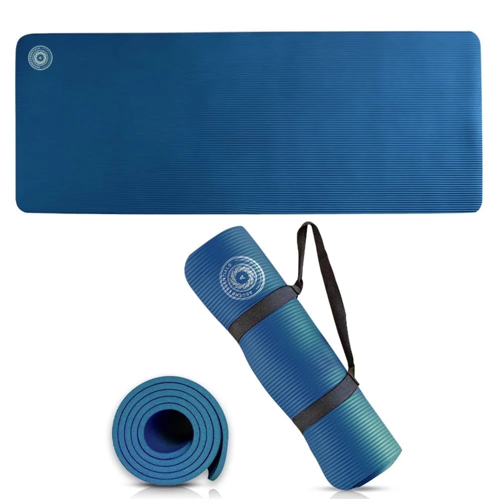 Yoga Mat 10 Mm Thickness with Carry Strap | Lightweight and Non Slip Yoga Mat for Pilates, Yoga