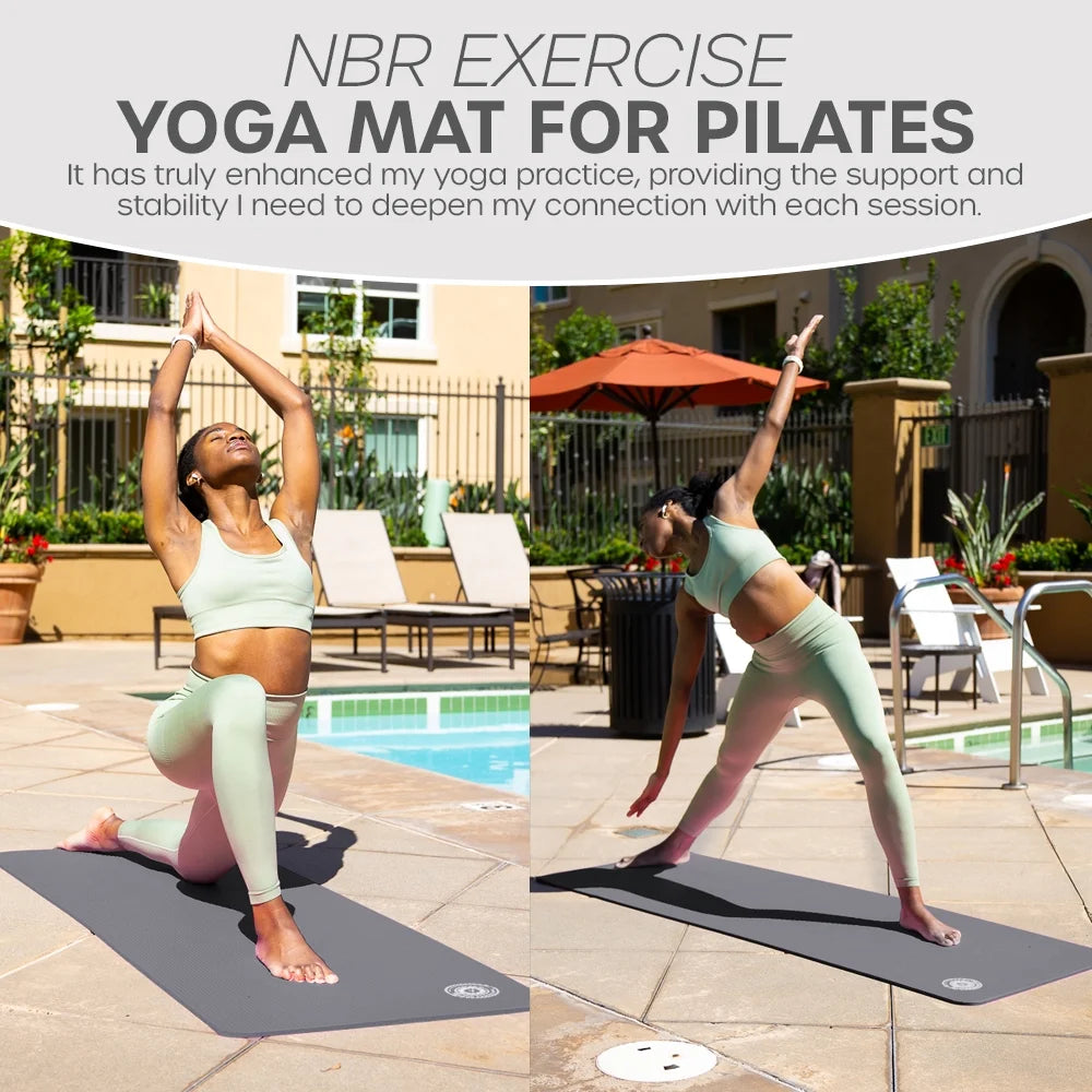 Yoga Mat with Carry Strap | Lightweight Yoga Mat for Pilates, Yoga | Free Ebook for Mat Workouts