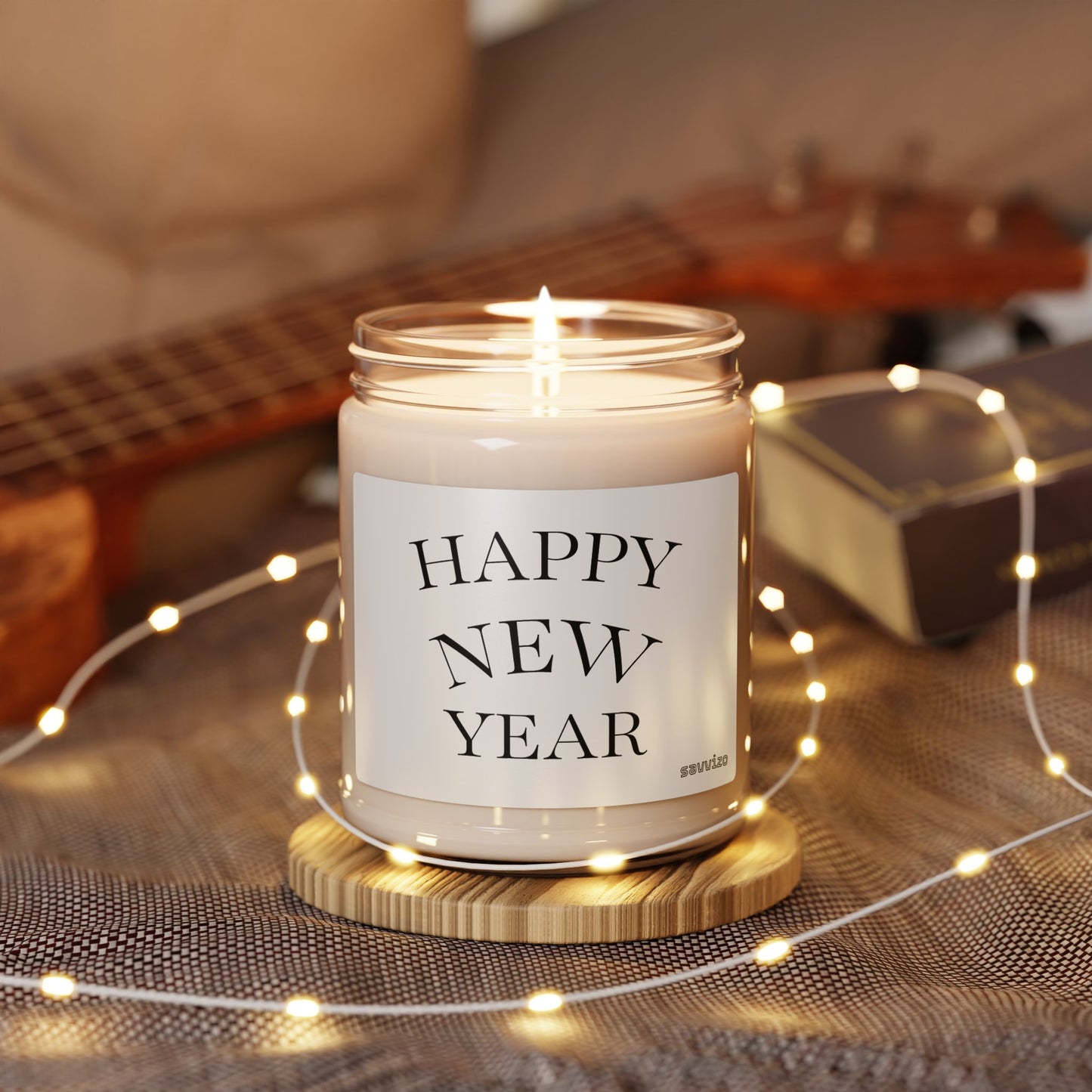 Scented Soy Candle 9oz  Happy New Year Gift  Aromatherapy Jar Candle  Cozy Home Décor  Holiday Candle for Friends