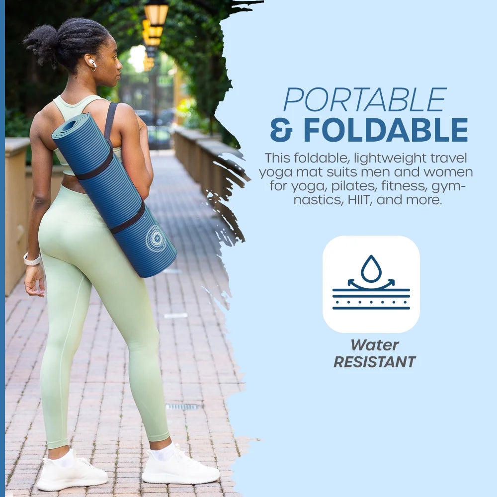 Yoga Mat 10 Mm Thickness with Carry Strap | Lightweight and Non Slip Yoga Mat for Pilates, Yoga