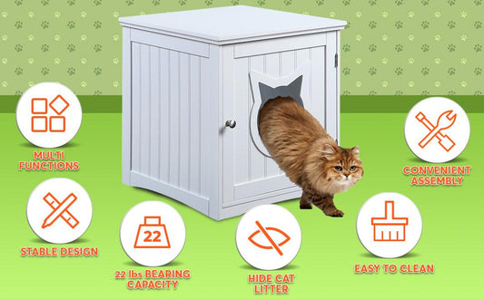 Smart Cat House Side Table Litter Box Enclosure For Cats
