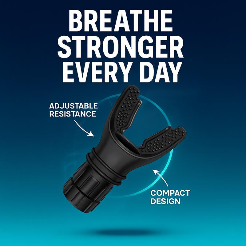 Lung Exerciser Expander Device Portable Lung Capacity Training with Adjustable Resistance for Fitness Enhancing Lung Function and Stamina Gains Black Workout Equipment Compact & Portable Design