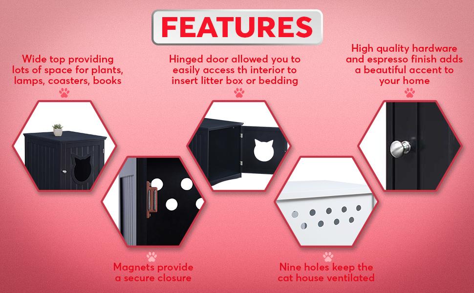 Smart Cat House Side Table Litter Box Enclosure For Cats