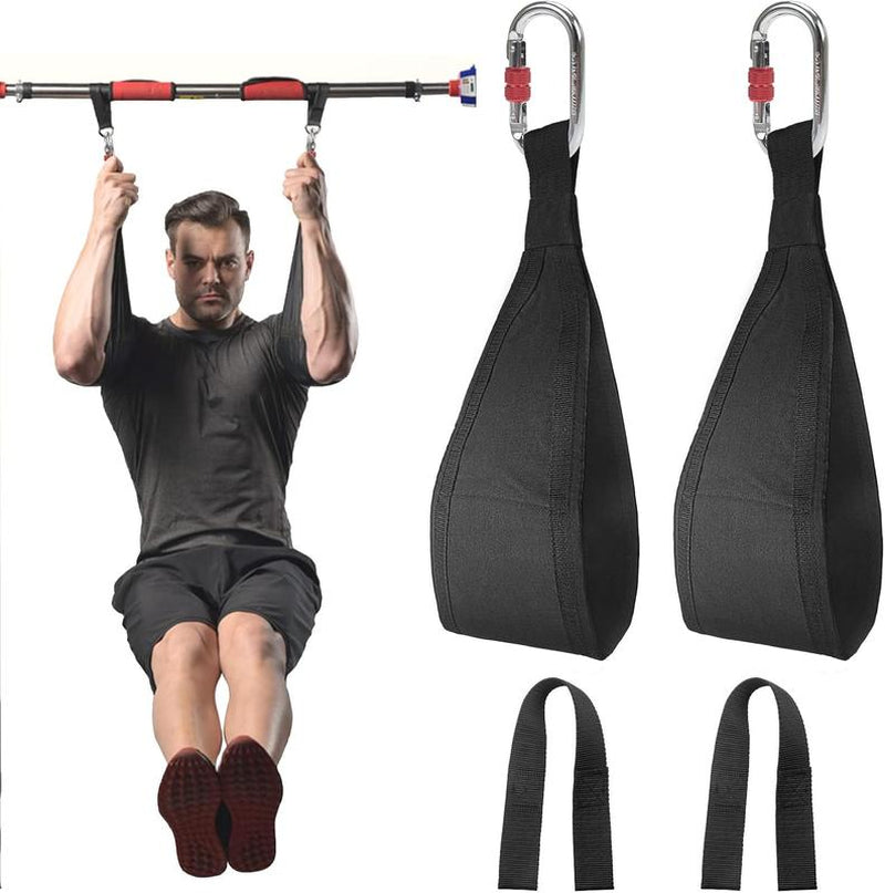 Pro Ab Straps W/ Quick Lock | Heavy Duty Core Training for Pull-Ups/Leg Raises/Suspension | Portable Gym/Home Fitness Gear