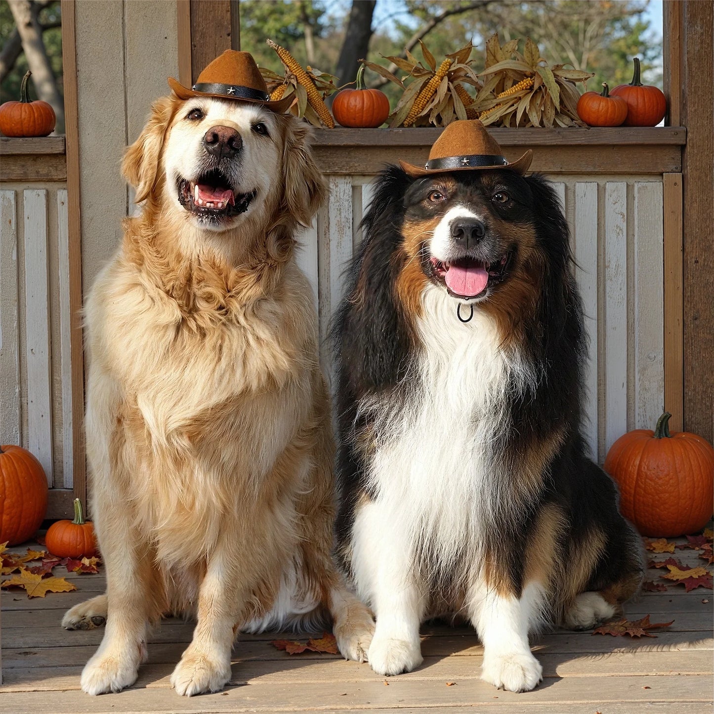 Halloween Cowboy Hat Costume for Dogs, Brown, Medium/Large