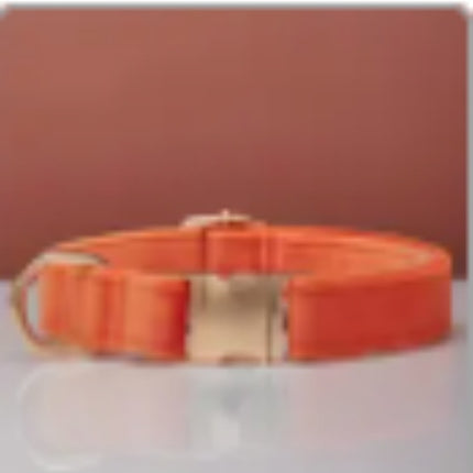 Multiple Colour Velvet Personalise Dog Collar Leash Set With Bow