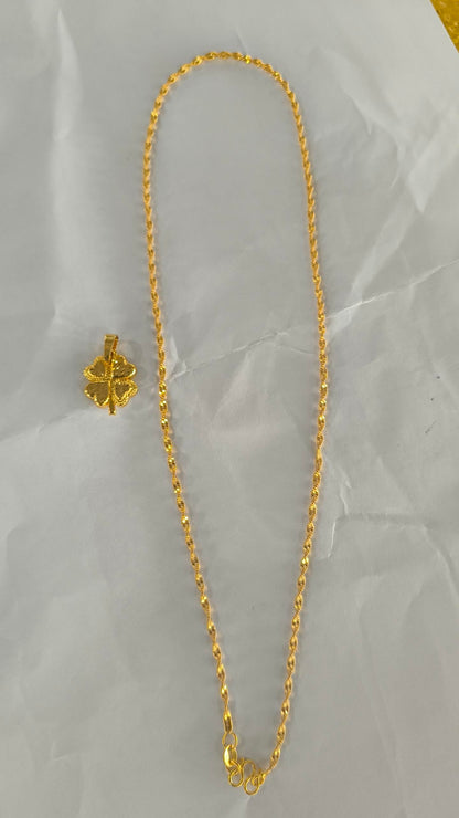 Gold-plated Brass Pendant Necklace For Women, Water Wave Textured Collarbone Chain