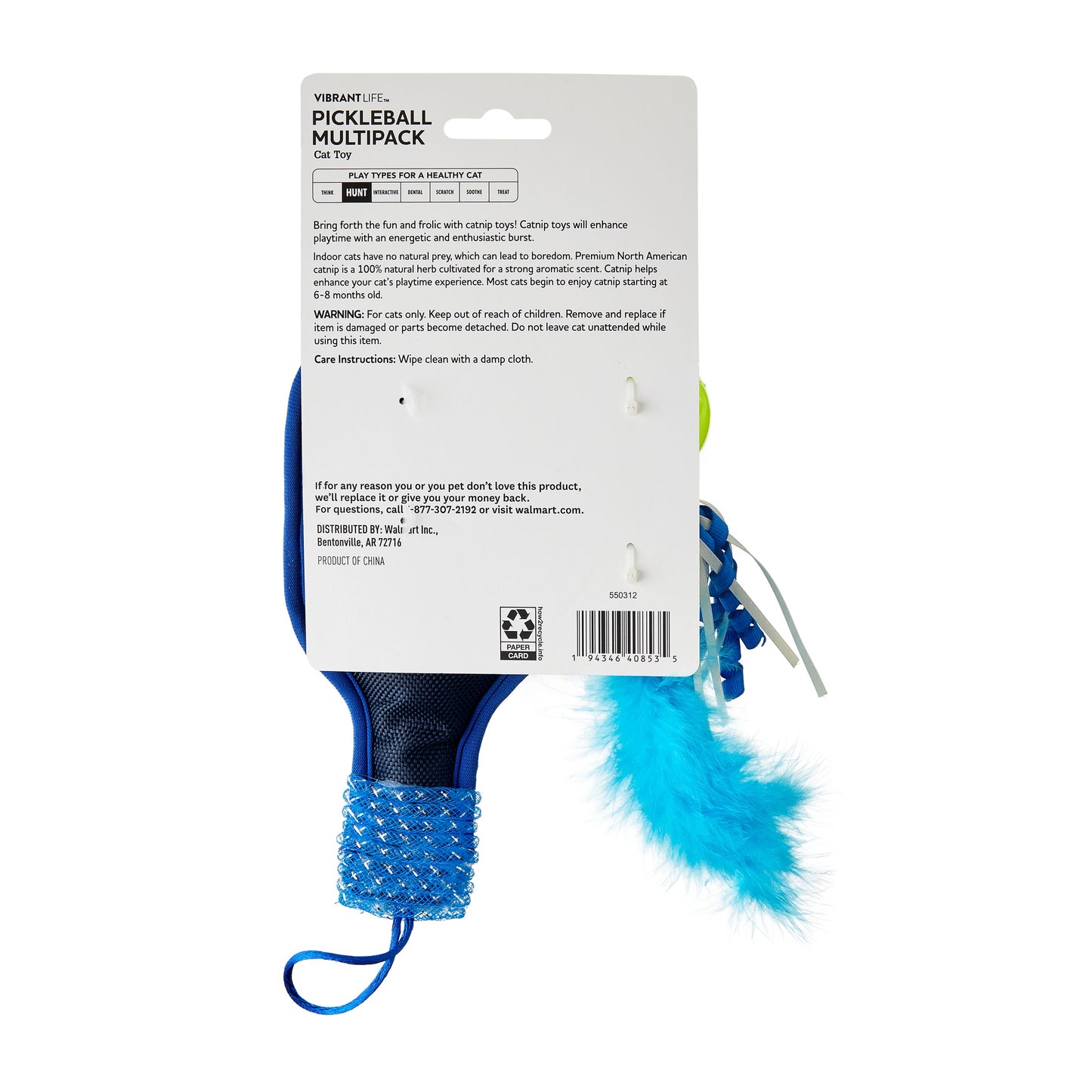 Pickleball Cat Toys with Catnip, 3 Pack