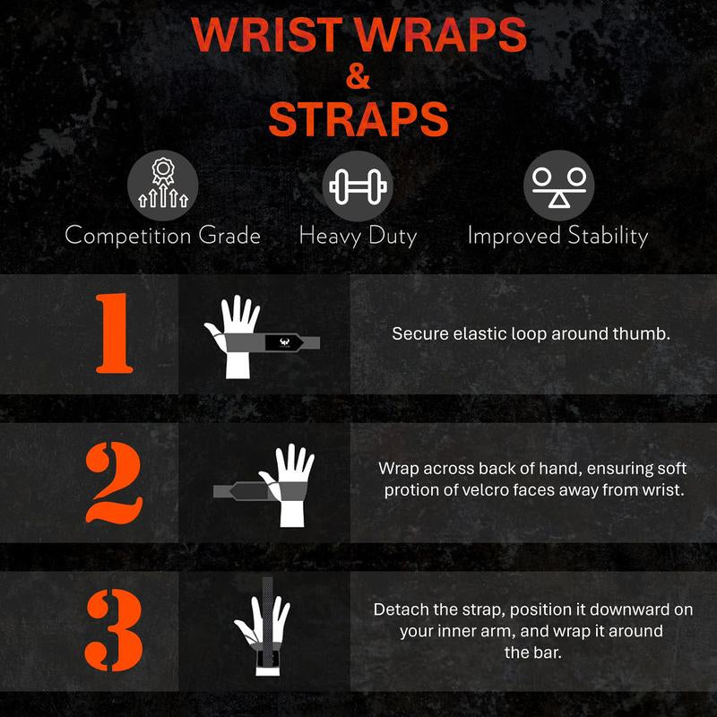 Heavy-Duty 2In1 Wrist Strap-Wraps for Weightlifting - Durable 18” Wrist Wraps for Gym Support and 13” Lifting Straps with Anti-Skid Silicone Grip - Perfect for Weightlifting, Powerlifting, and Strength Training.
