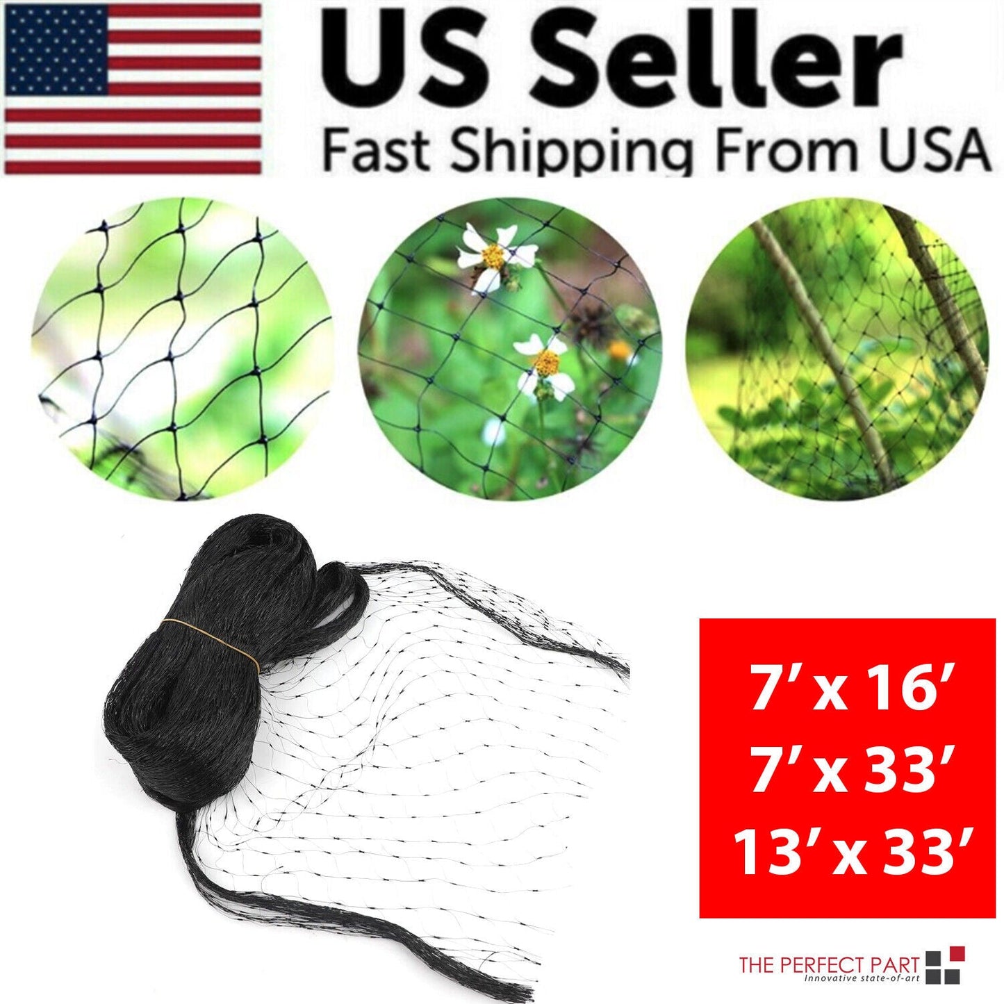 Anti Bird Netting 33Ft Garden Crop Protection Mesh Pro