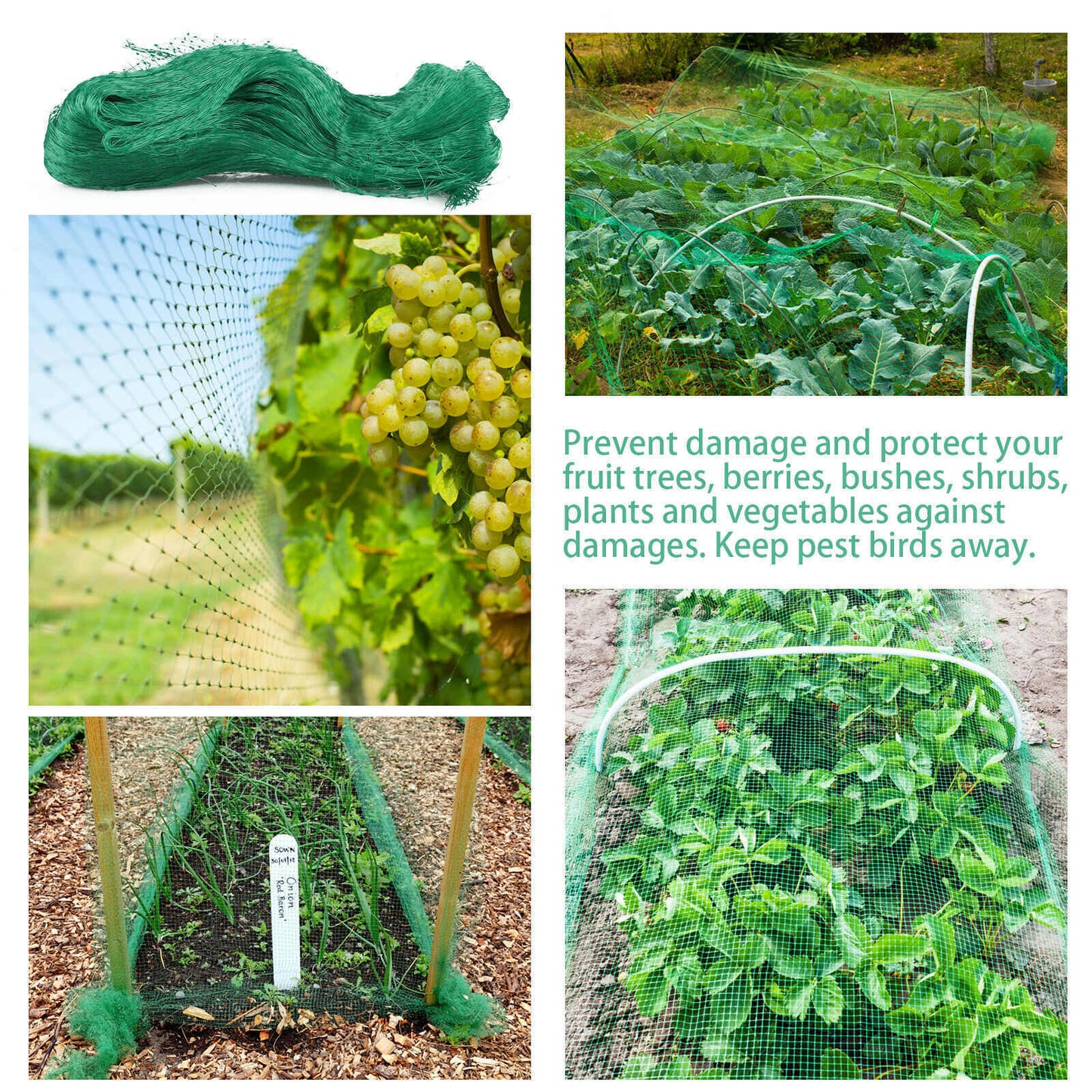 Anti Bird Netting 33Ft Garden Crop Protection Mesh Pro
