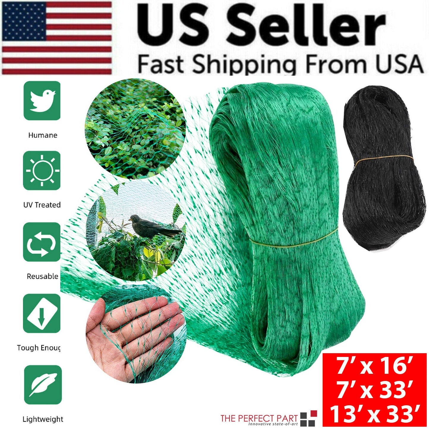 Anti Bird Netting 33Ft Garden Crop Protection Mesh Pro