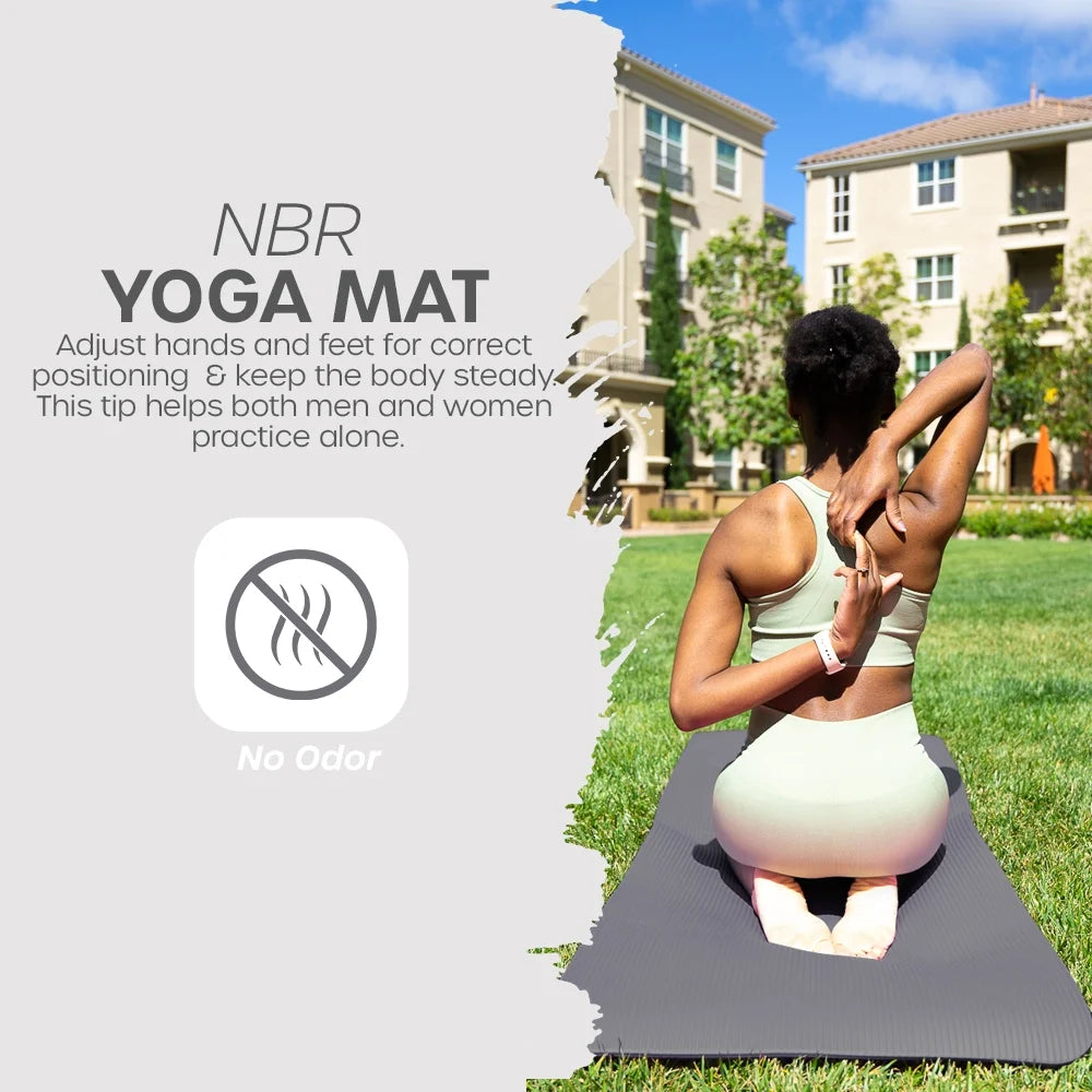 Yoga Mat with Carry Strap | Lightweight Yoga Mat for Pilates, Yoga | Free Ebook for Mat Workouts