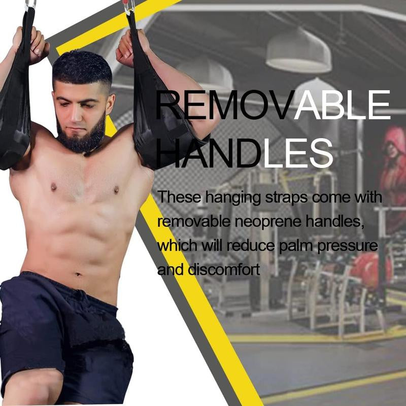 Pro Ab Straps W/ Quick Lock | Heavy Duty Core Training for Pull-Ups/Leg Raises/Suspension | Portable Gym/Home Fitness Gear