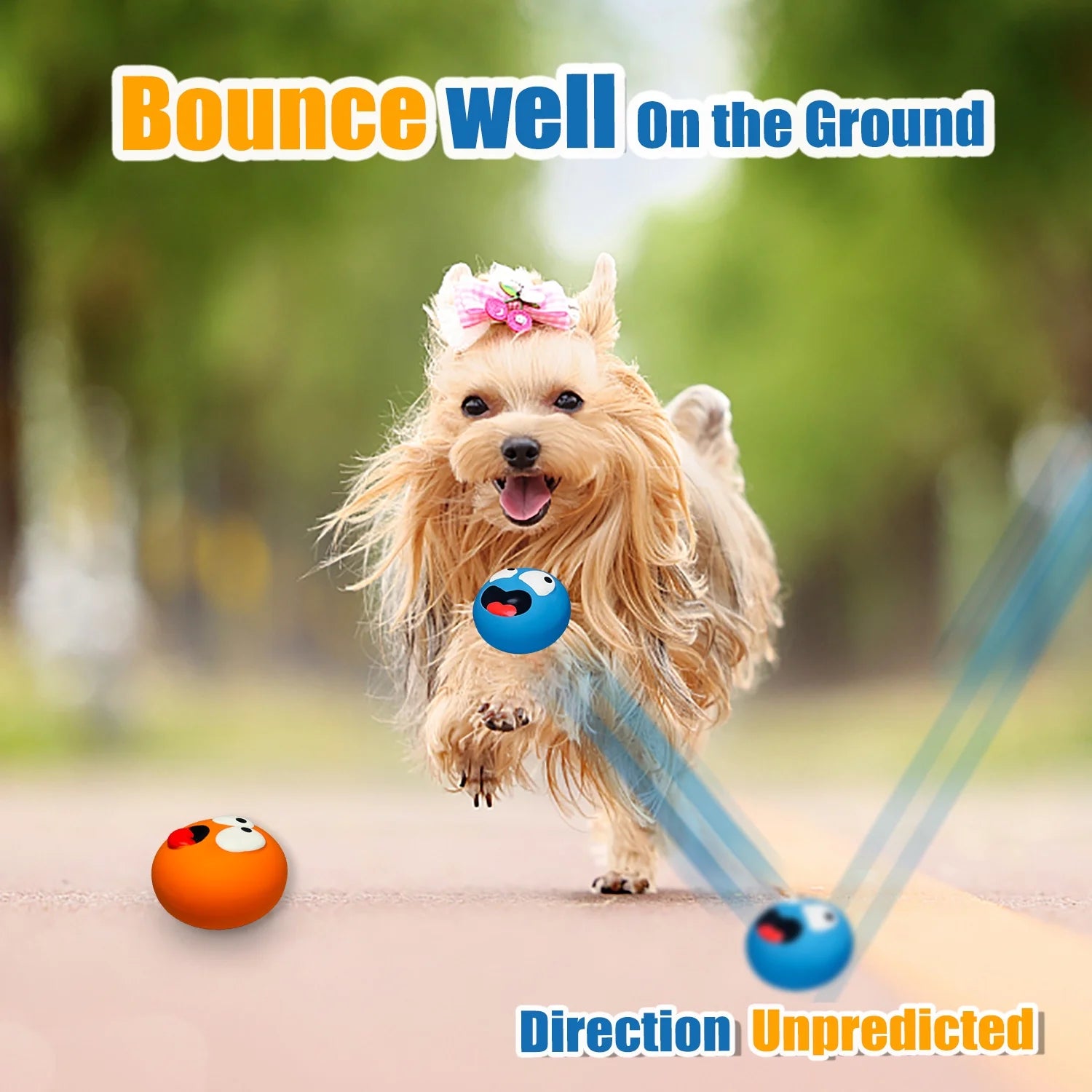 Squeaky Dog Toy for Small Dogs - Soft Small Dog Squeaky Toys, Rubber Latex Squeaky Dog Balls Flat 6Pcs