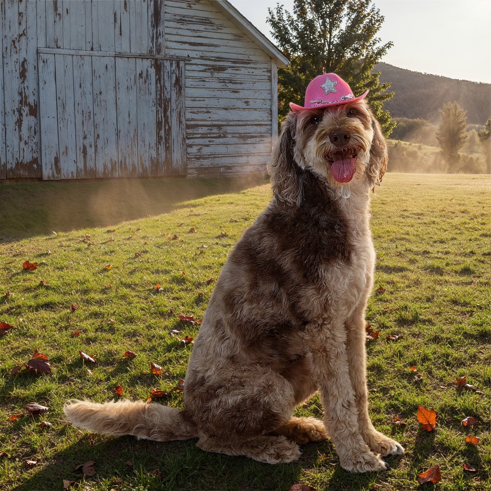 Halloween Cowboy Hat Costume for Dogs & Cats, Pink, Extra Small/Small