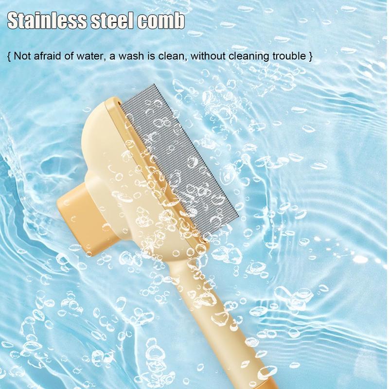 2-Pack Pet Flea Comb for Cats & Dogs – Fine Tooth Grooming Tool for Tick & Dander Removal, Yellow & Green Set Short Stainless Steel Teeth