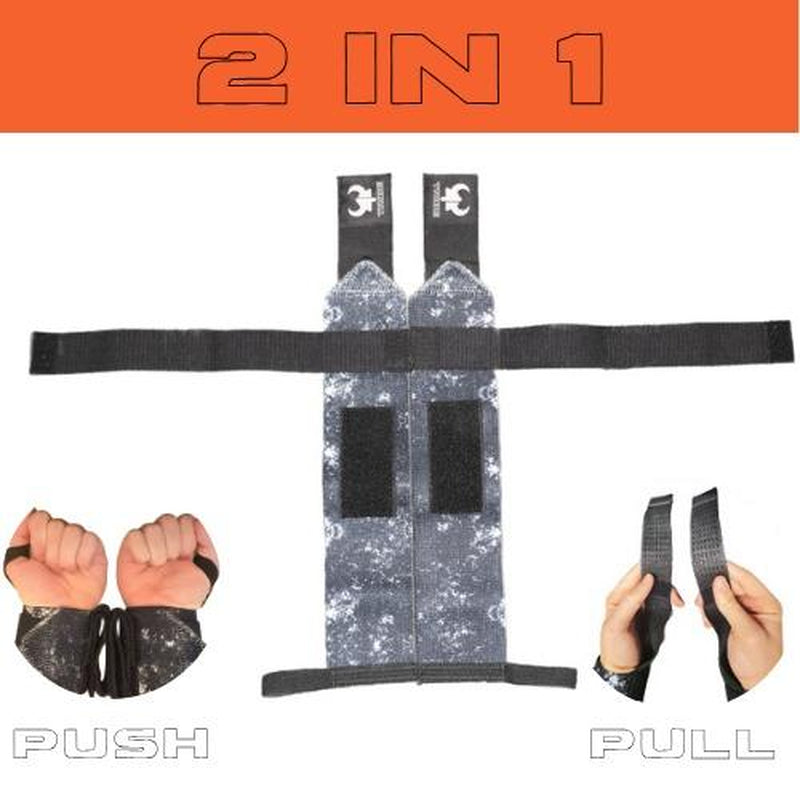 Heavy-Duty 2In1 Wrist Strap-Wraps for Weightlifting - Durable 18” Wrist Wraps for Gym Support and 13” Lifting Straps with Anti-Skid Silicone Grip - Perfect for Weightlifting, Powerlifting, and Strength Training.