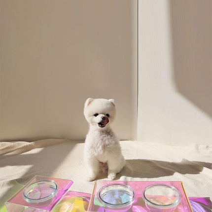 Acrylic Pet Dazzling Bowl Food Basin Small Dog