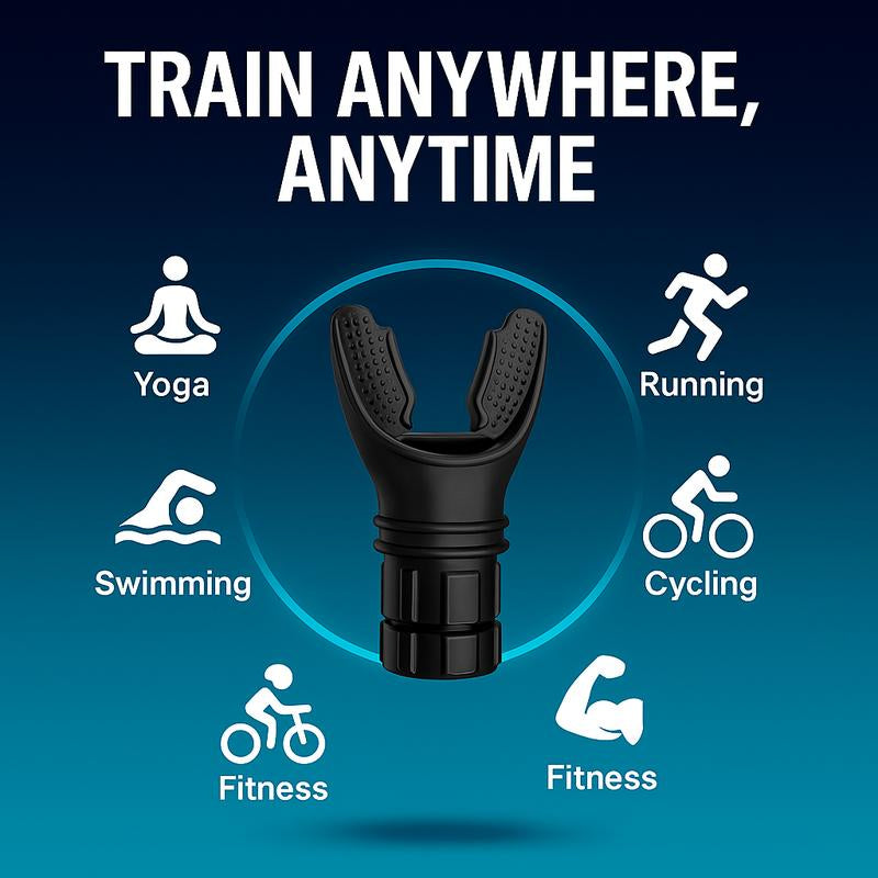 Lung Exerciser Expander Device Portable Lung Capacity Training with Adjustable Resistance for Fitness Enhancing Lung Function and Stamina Gains Black Workout Equipment Compact & Portable Design