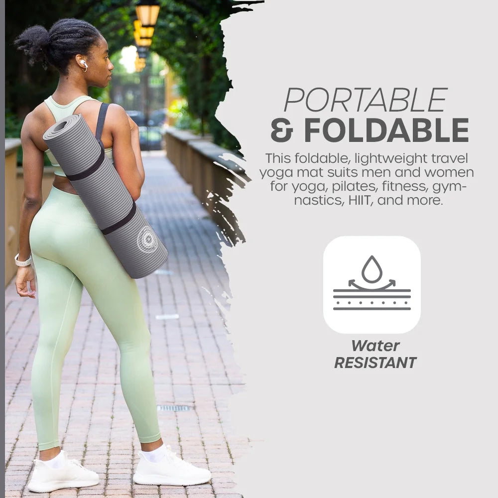 Yoga Mat with Carry Strap | Lightweight Yoga Mat for Pilates, Yoga | Free Ebook for Mat Workouts