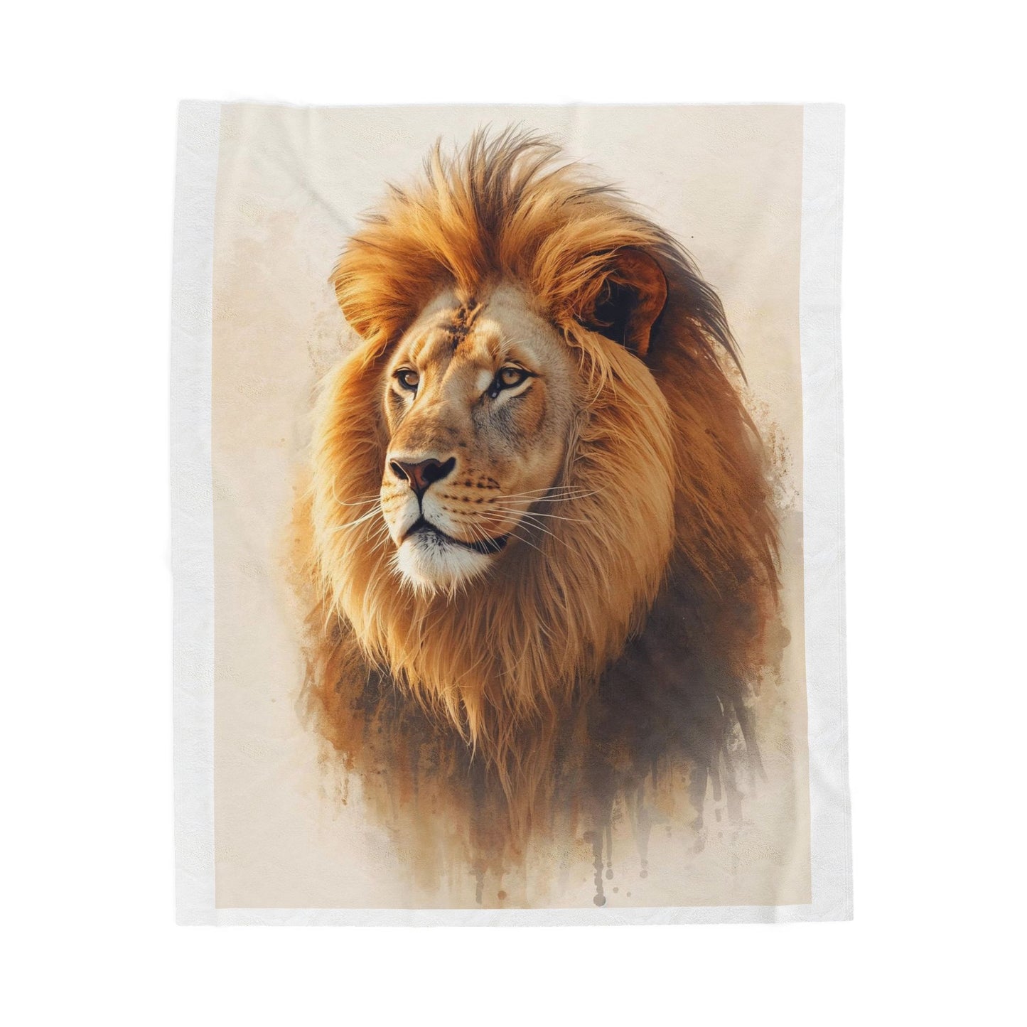 Special design lion figured velvet plush blanket