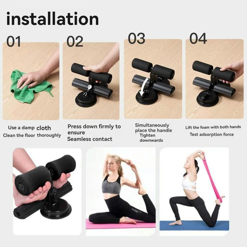 Home Workout Equipment, Abdominal Muscle Trainer, Portable Home Gym Fitness Gear, Dual Foot Locks with Resistance Bands