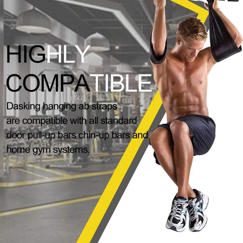 Pro Ab Straps W/ Quick Lock | Heavy Duty Core Training for Pull-Ups/Leg Raises/Suspension | Portable Gym/Home Fitness Gear