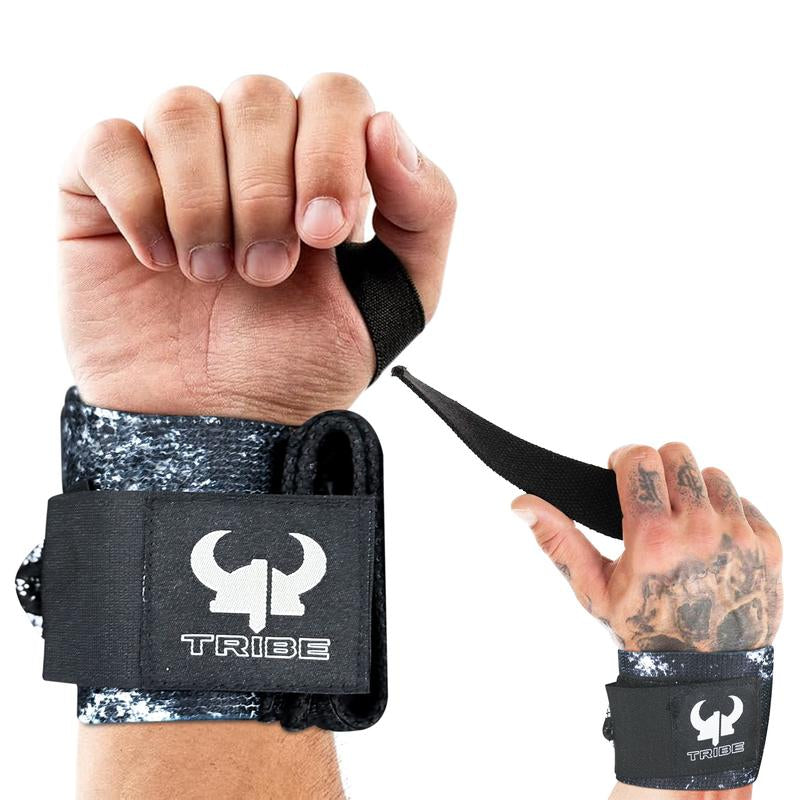 Heavy-Duty 2In1 Wrist Strap-Wraps for Weightlifting - Durable 18” Wrist Wraps for Gym Support and 13” Lifting Straps with Anti-Skid Silicone Grip - Perfect for Weightlifting, Powerlifting, and Strength Training.