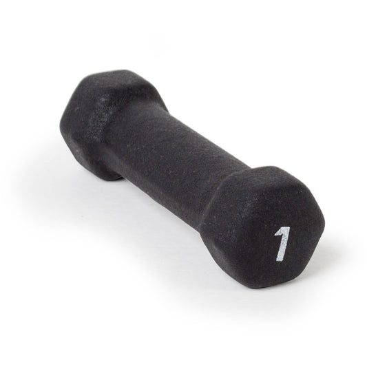 Barbell, 1Lb Black Neoprene Dumbbell, Single