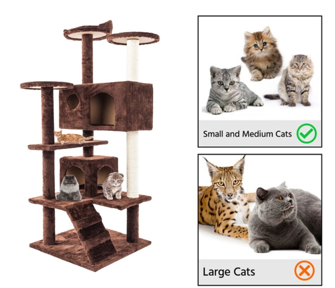 Cat Climbing Sisal Rope Tower For Cats With Stairs Durable