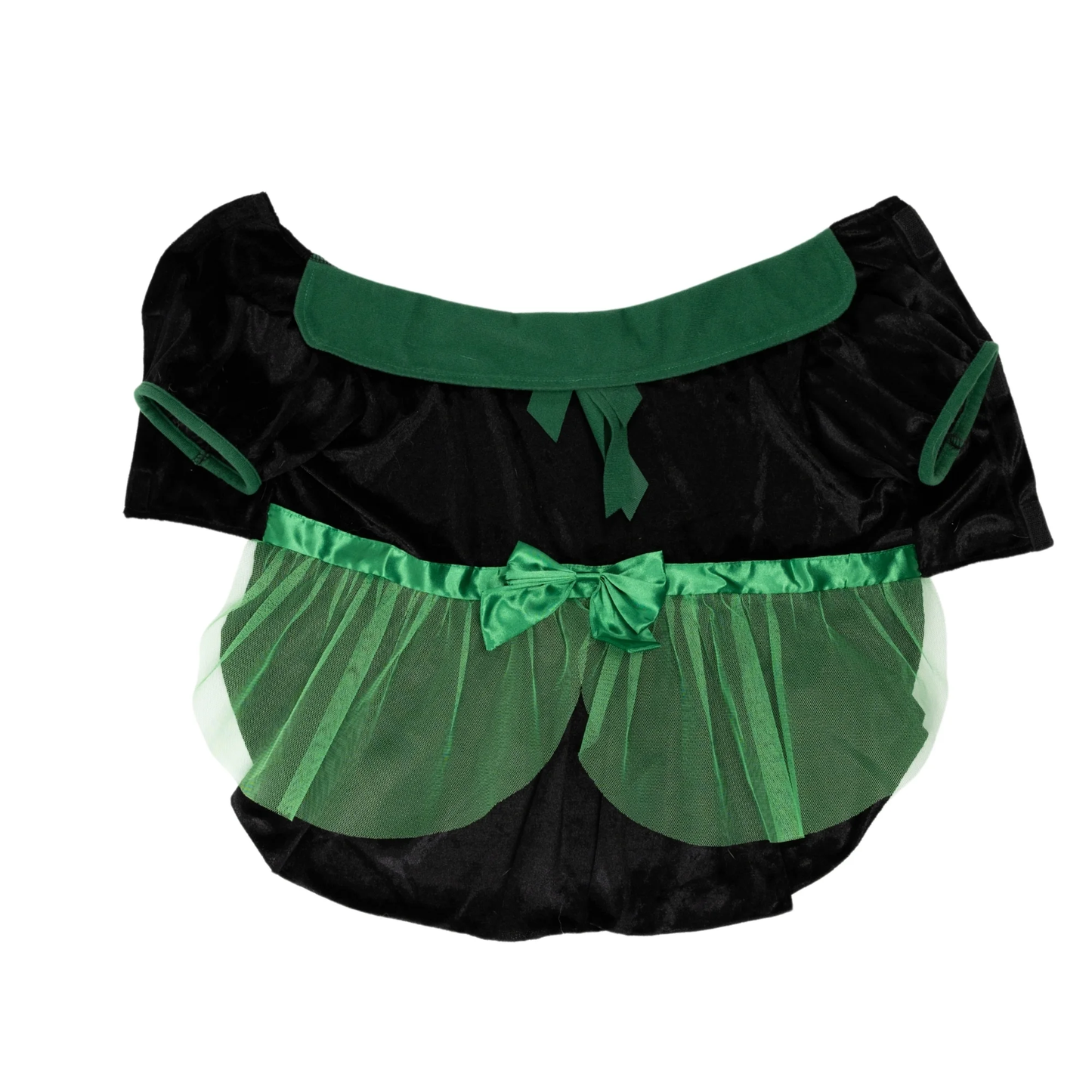 Halloween Bad Witch Costume for Dogs and Cats, Green and Black, Small