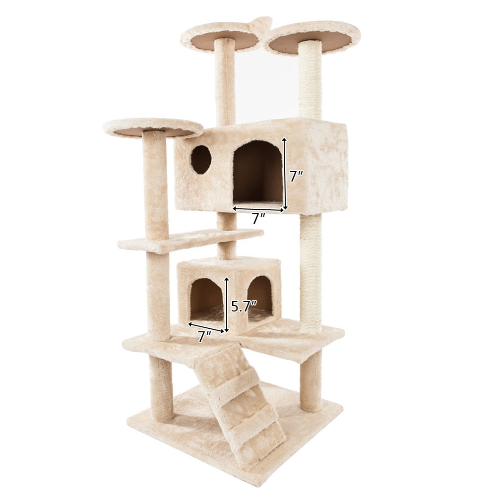 Cat Climbing Sisal Rope Tower For Cats With Stairs Durable