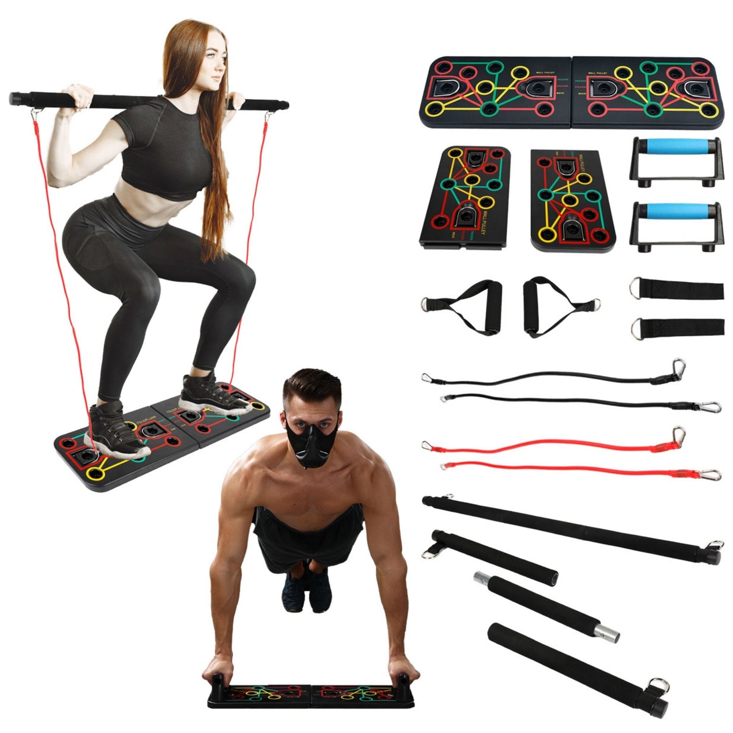 Push Up Rack Color Coded 9 In 1 For Home Workout Enthusiasts