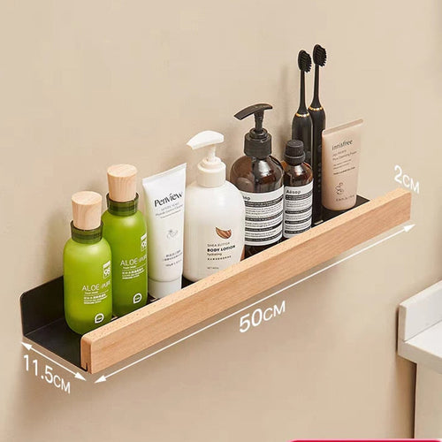 Wall Mounted Bathroom Rack Nordic Wood Shelf For Home