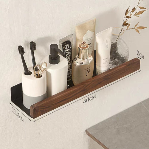 Wall Mounted Bathroom Rack Nordic Wood Shelf For Home