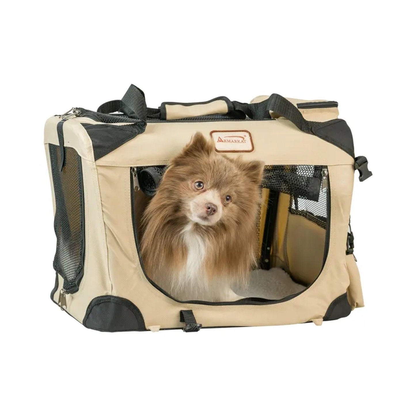 Armarkat Folding Soft Dog Crate Travel Carrier For Dogs