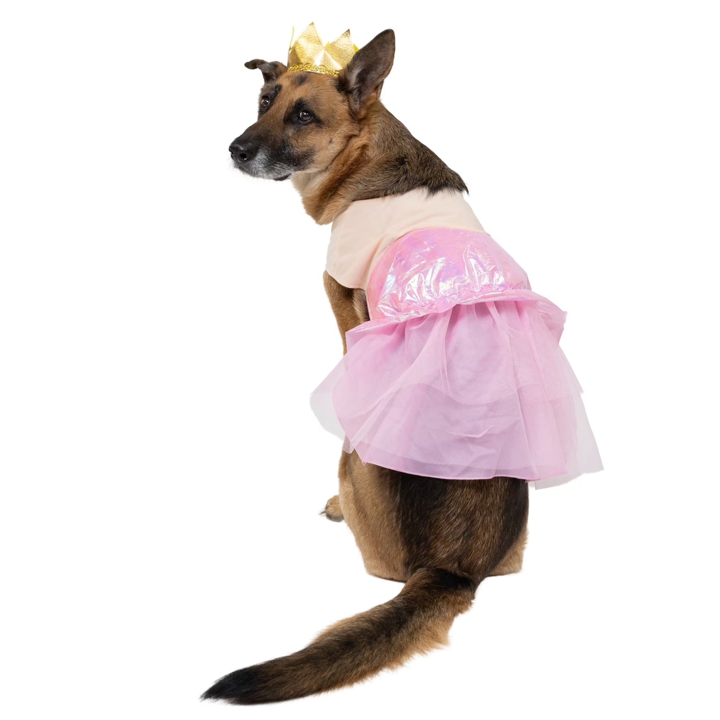Halloween Good Witch Costume for Dogs, Pink and Gold, Large