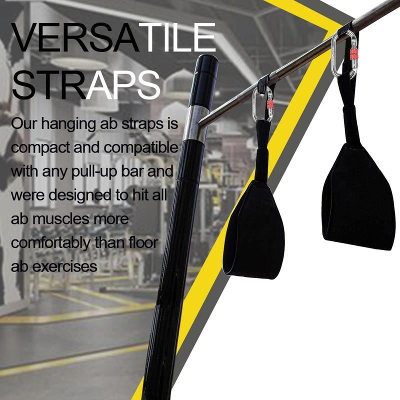 Pro Ab Straps W/ Quick Lock | Heavy Duty Core Training for Pull-Ups/Leg Raises/Suspension | Portable Gym/Home Fitness Gear