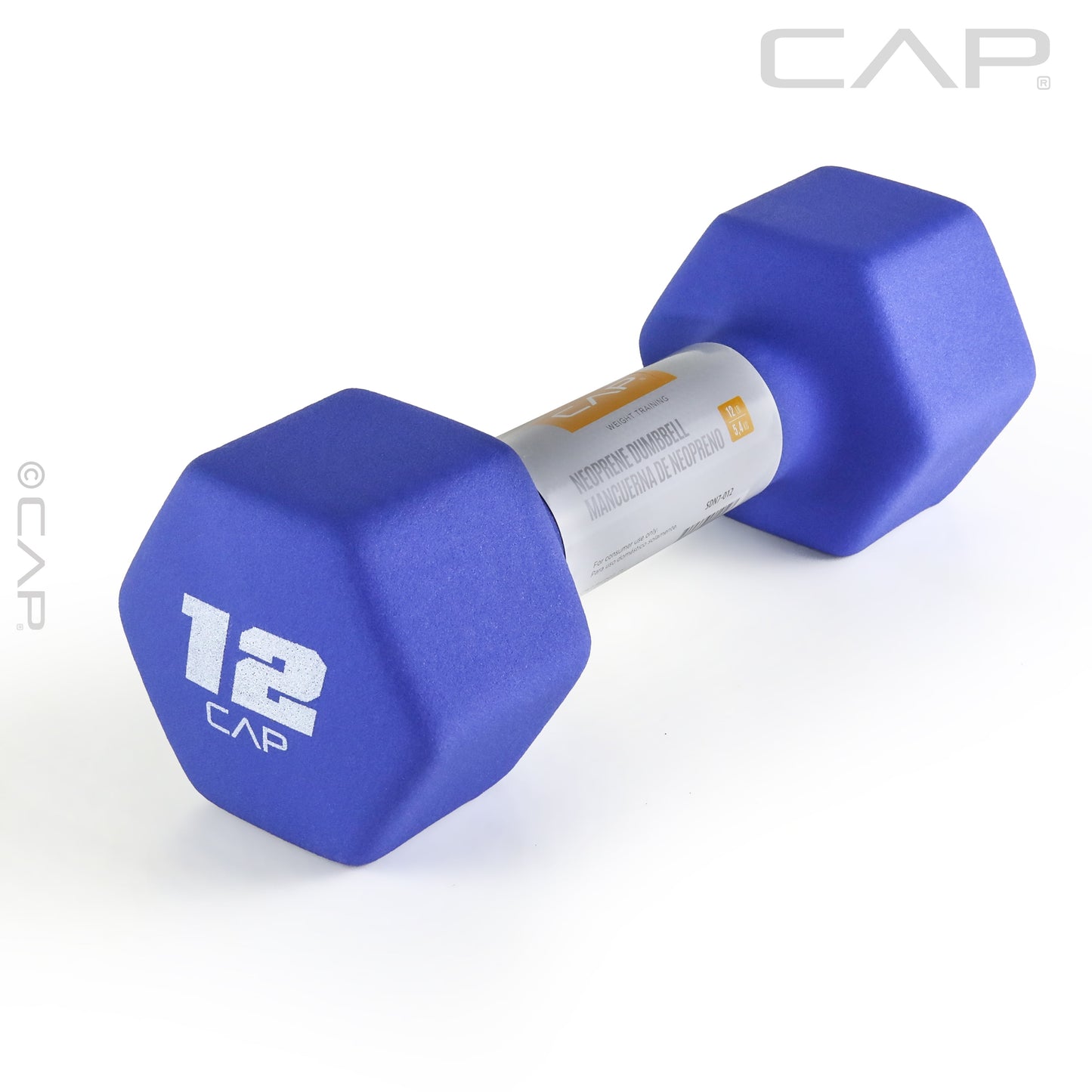 12Lb Neoprene Dumbbell, Blue, Single