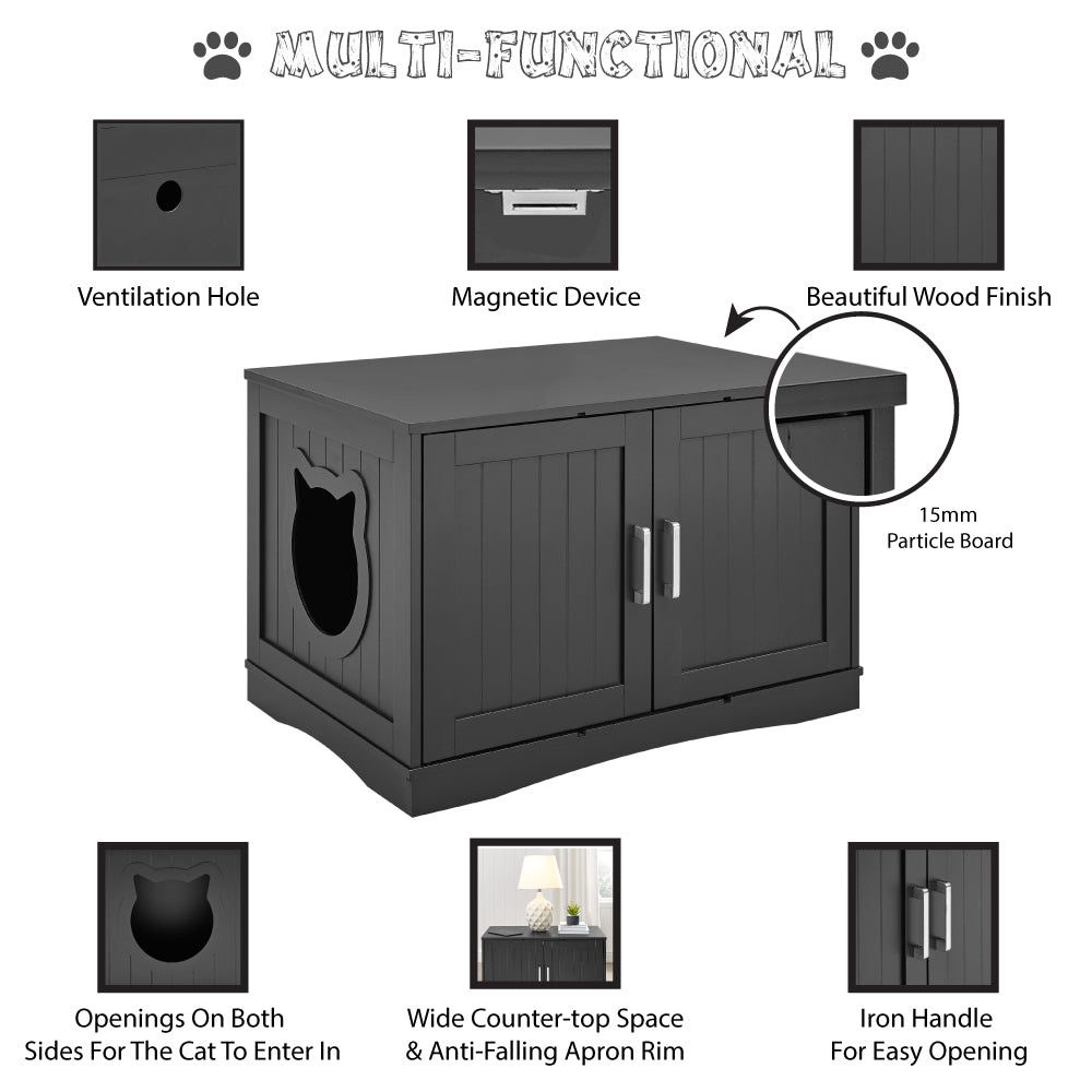 Cat Litter Box Enclosure Furniture for Cat Owners Odorless