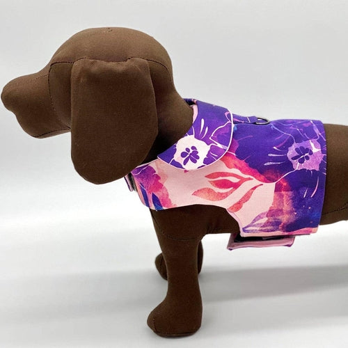 DCNY Purple Hibiscus Adjustable Dog Harness Vest For Dogs