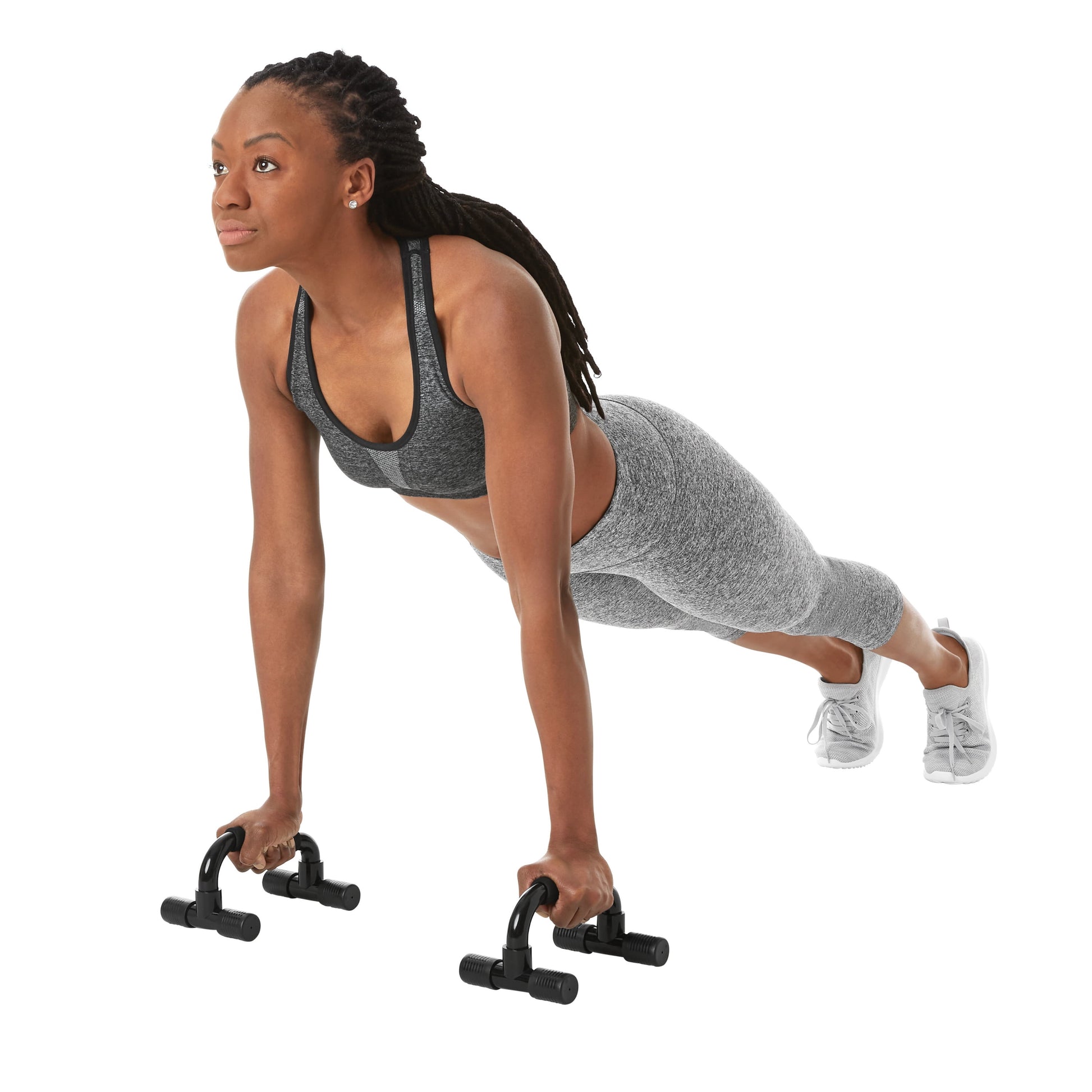 Sturdy Push-Up Bars, Pair, Black