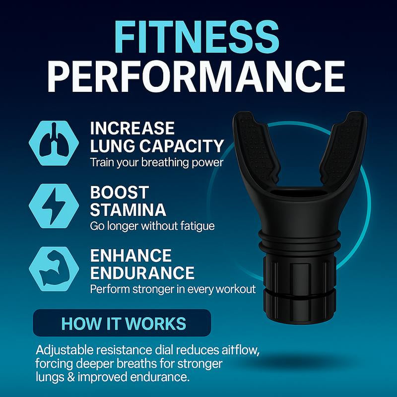 Lung Exerciser Expander Device Portable Lung Capacity Training with Adjustable Resistance for Fitness Enhancing Lung Function and Stamina Gains Black Workout Equipment Compact & Portable Design