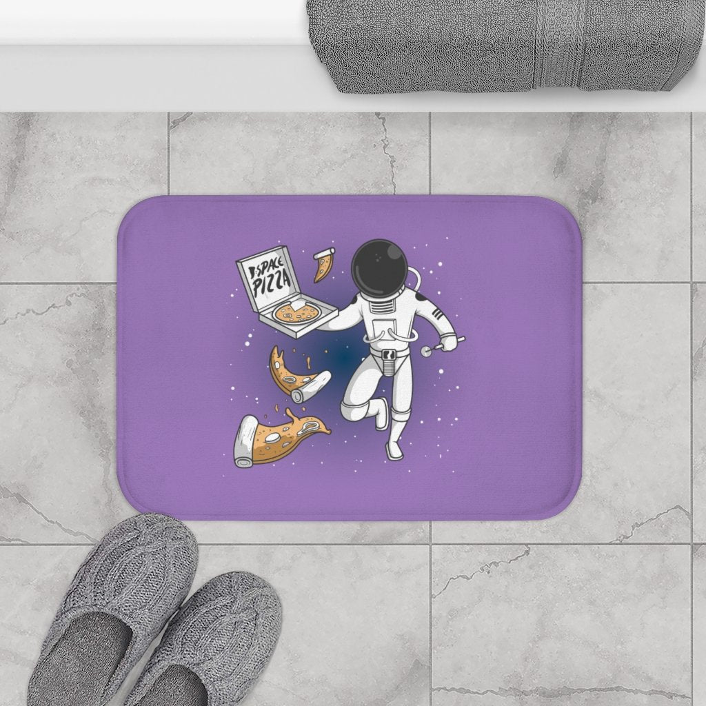 Astronaut Space Pizza Bath Mat Non-Slip For Kids Fun