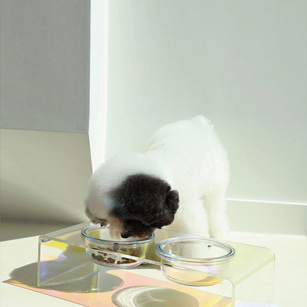 Acrylic Pet Dazzling Bowl Food Basin Small Dog