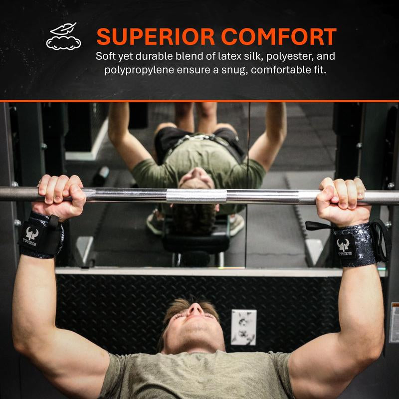 Heavy-Duty 2In1 Wrist Strap-Wraps for Weightlifting - Durable 18” Wrist Wraps for Gym Support and 13” Lifting Straps with Anti-Skid Silicone Grip - Perfect for Weightlifting, Powerlifting, and Strength Training.